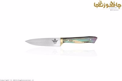 چاقوی دم دستی ضدزنگ استاد محمدی با دسته چوب طبیعی