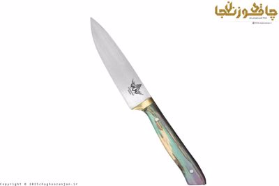 چاقوی دم دستی ضدزنگ استاد محمدی با دسته چوب طبیعی
