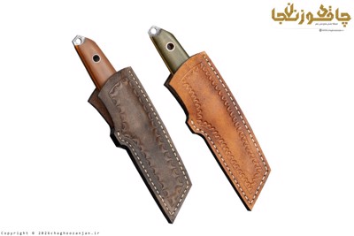 چاقوی نک نایف کلکسیونی طرح تانتو 18 سانتی با تیغه دمشقی و غلاف چرم 