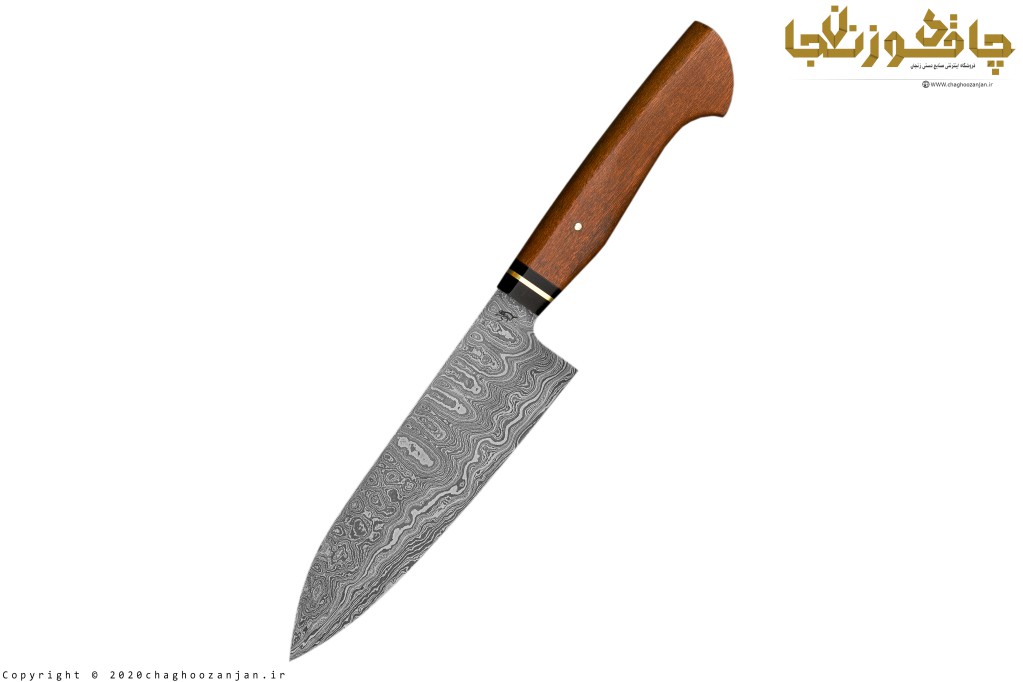 چاقوی سرآشپز و آشپزخانه مدل ژاپنی یوهانی با تیغه داماس