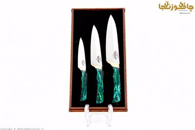 ست سه تایی چاقوی آشپزخانه ضدزنگ استاد طوماری با جعبه 