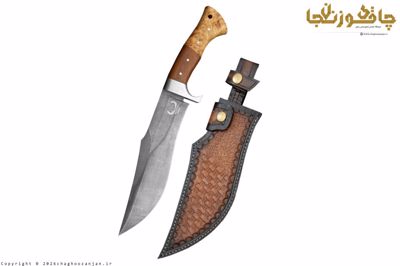 چاقوی سفاشی طبیعتگردی و کمپ کوکری همراه با غلاف چرم طبیعی