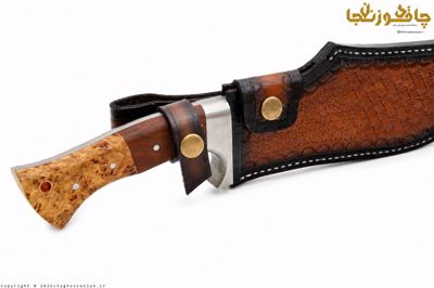 چاقوی سفاشی طبیعتگردی و کمپ کوکری همراه با غلاف چرم طبیعی