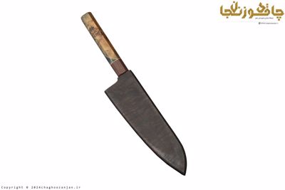 چاقوی آشپزخانه و آشپزی نسخه خاص مدل سایریو با تیغه فولاد دمشقی ضدزنگ + غلاف چوبی